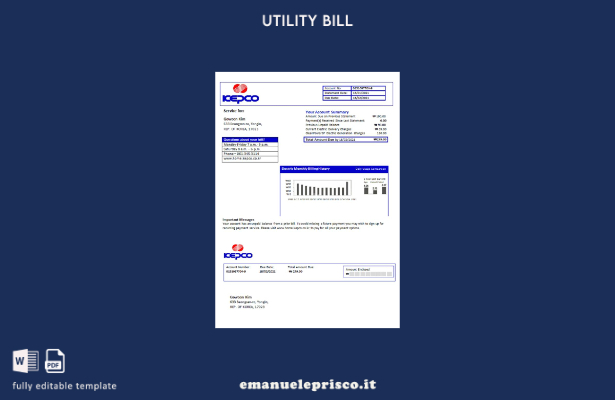 stile verificato Modello di bolletta elettrica della South Korea Electric Power 